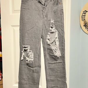Distressed Gray Jeans